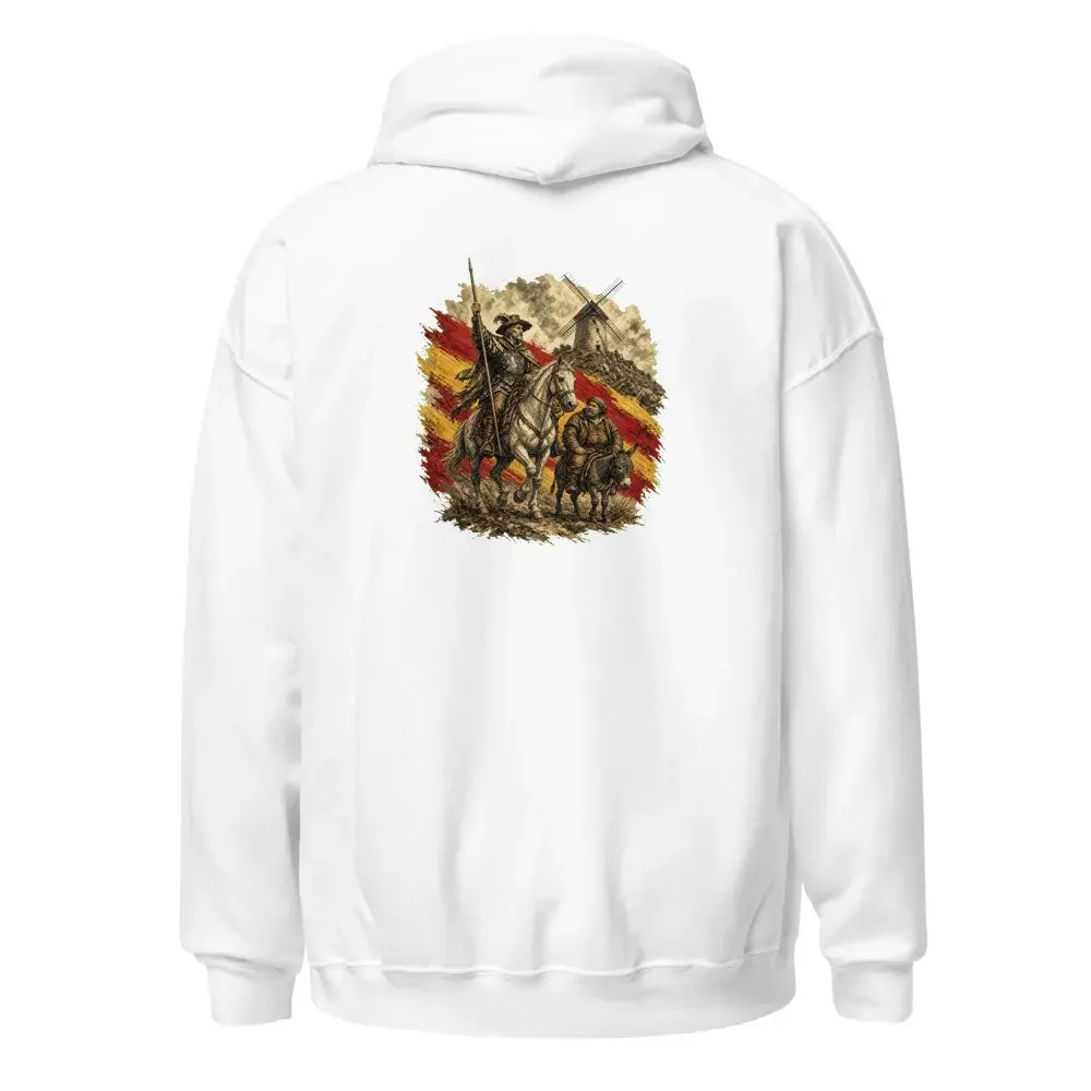 Quijote y Sancho · Doble cara — Sudadera con capucha — White