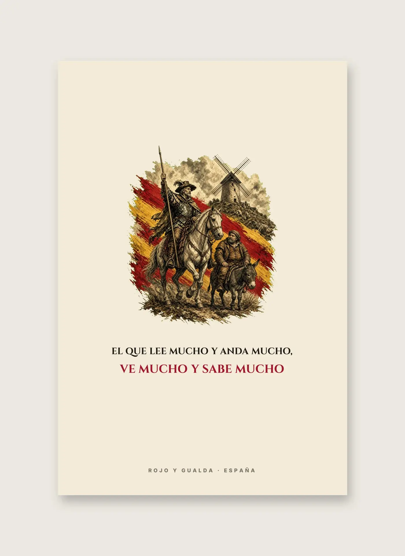 Quijote y Sancho · Frase — Lámina enmarcada — detalle