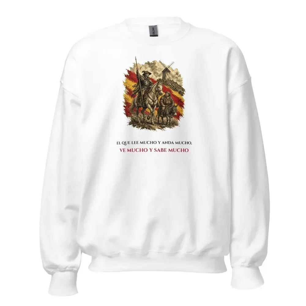 Quijote y Sancho · Frase — Sudadera — White
