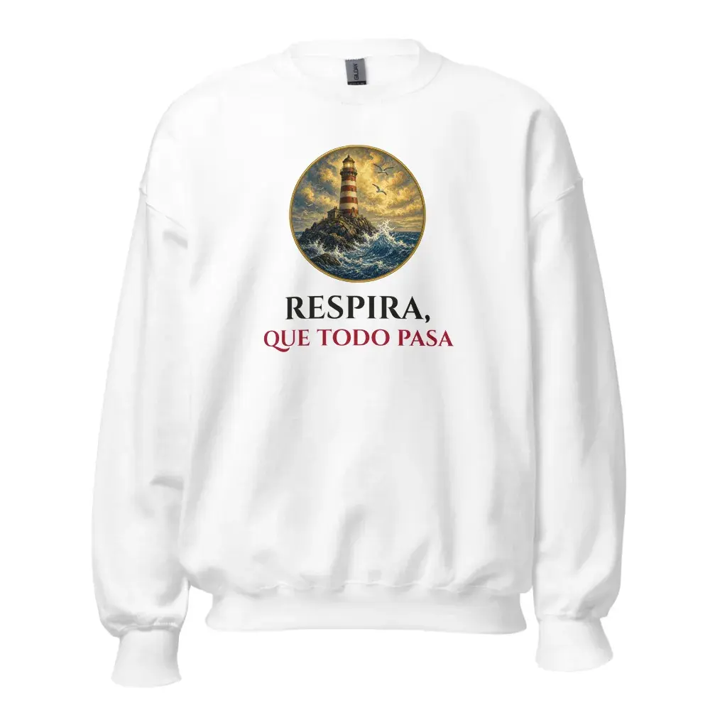 «Respira, que todo pasa» — Sudadera — White