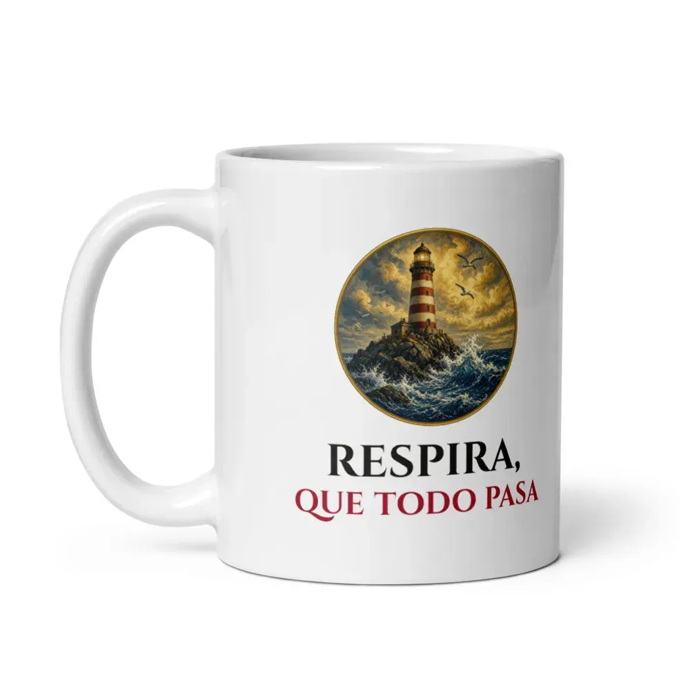 «Respira, que todo pasa» — Taza — White — Handle on Left