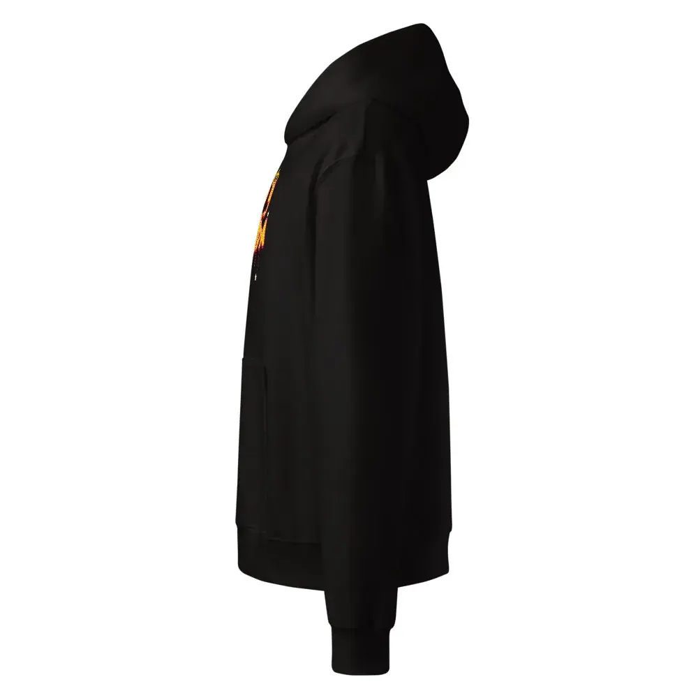 Rojo y Gualda · Grafiti — Sudadera oversize con capucha — Black — Left