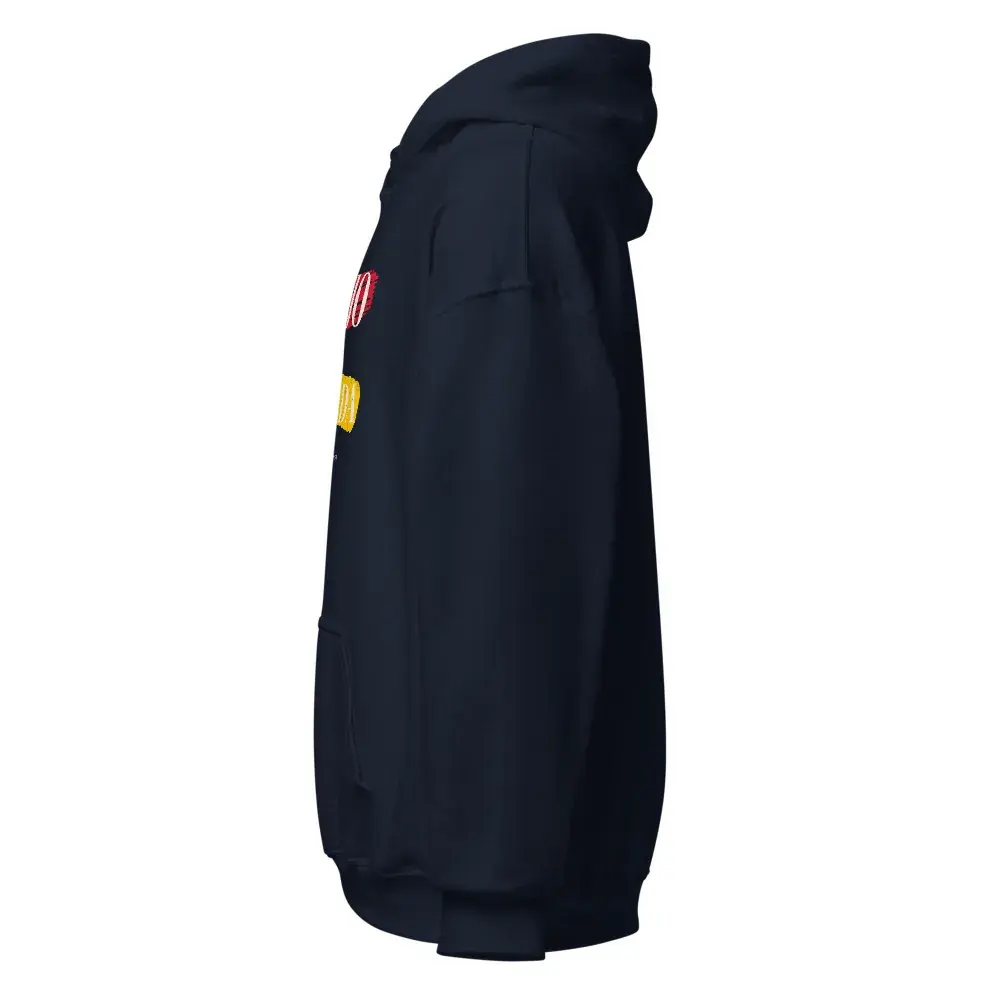 Rojo y Gualda · Pintado — Sudadera con capucha — Navy — Left