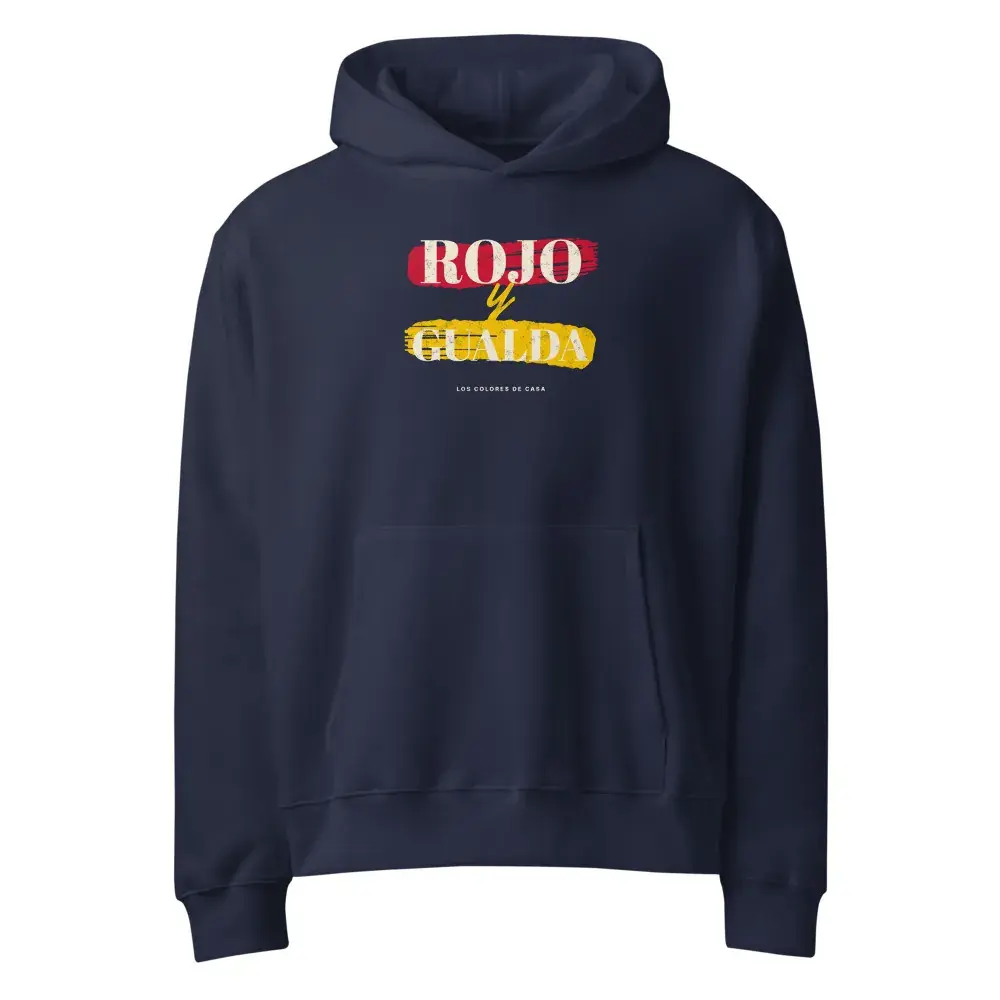 Rojo y Gualda · Pintado — Sudadera oversize con capucha — Navy