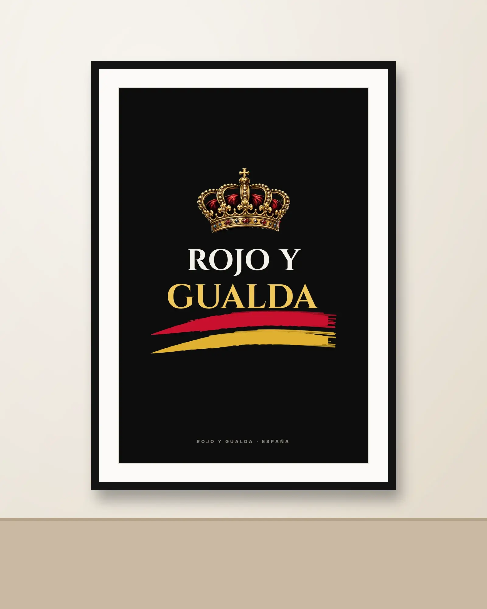 Rojo y Gualda · Real — Lámina enmarcada — Black