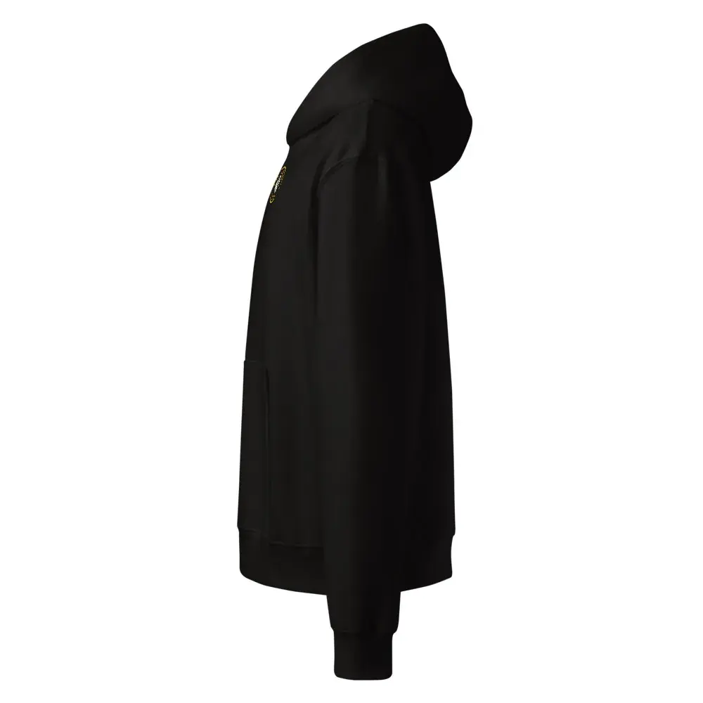 Sello del León — Sudadera oversize con capucha — Black — Left