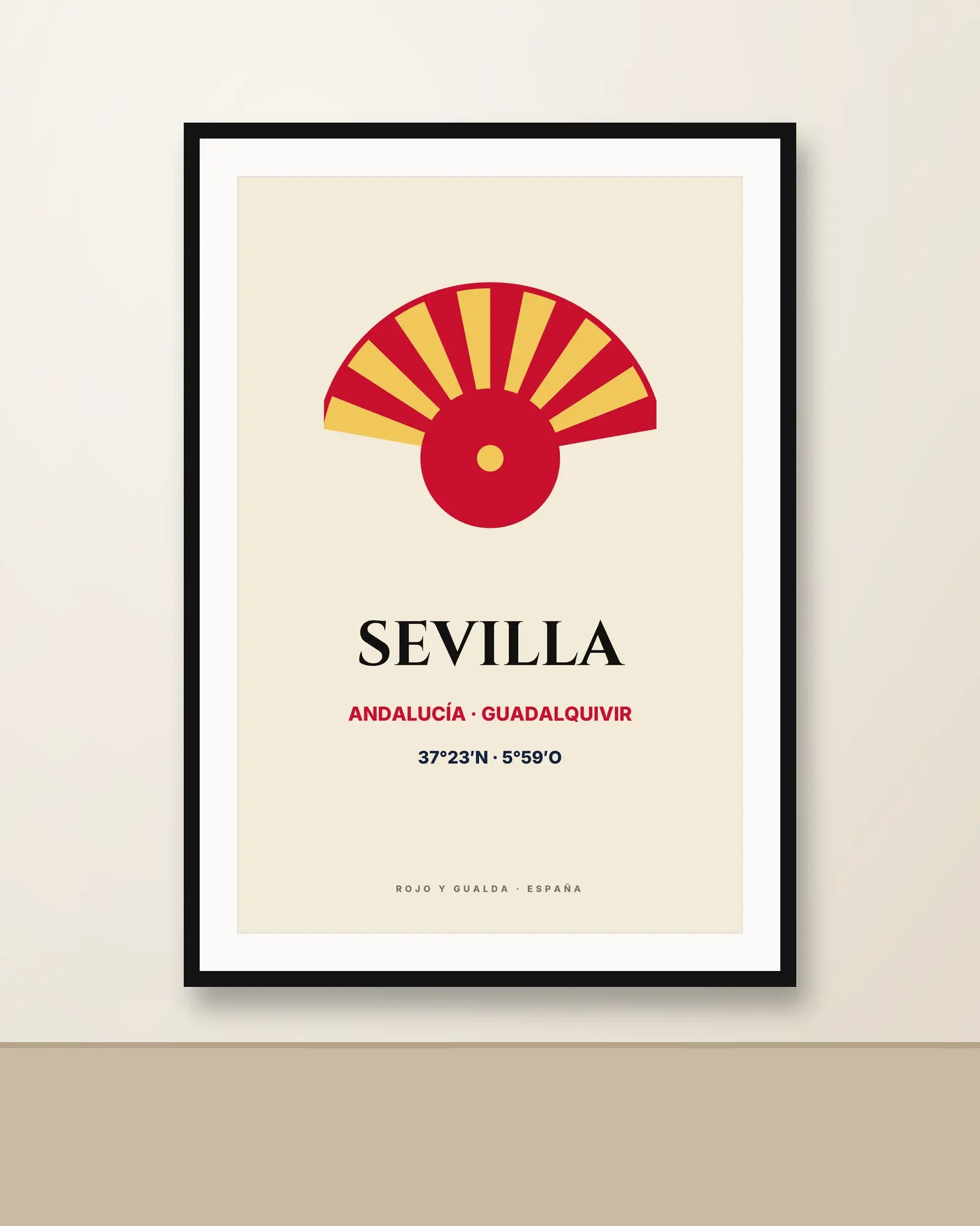 Sevilla — Lámina enmarcada — Black