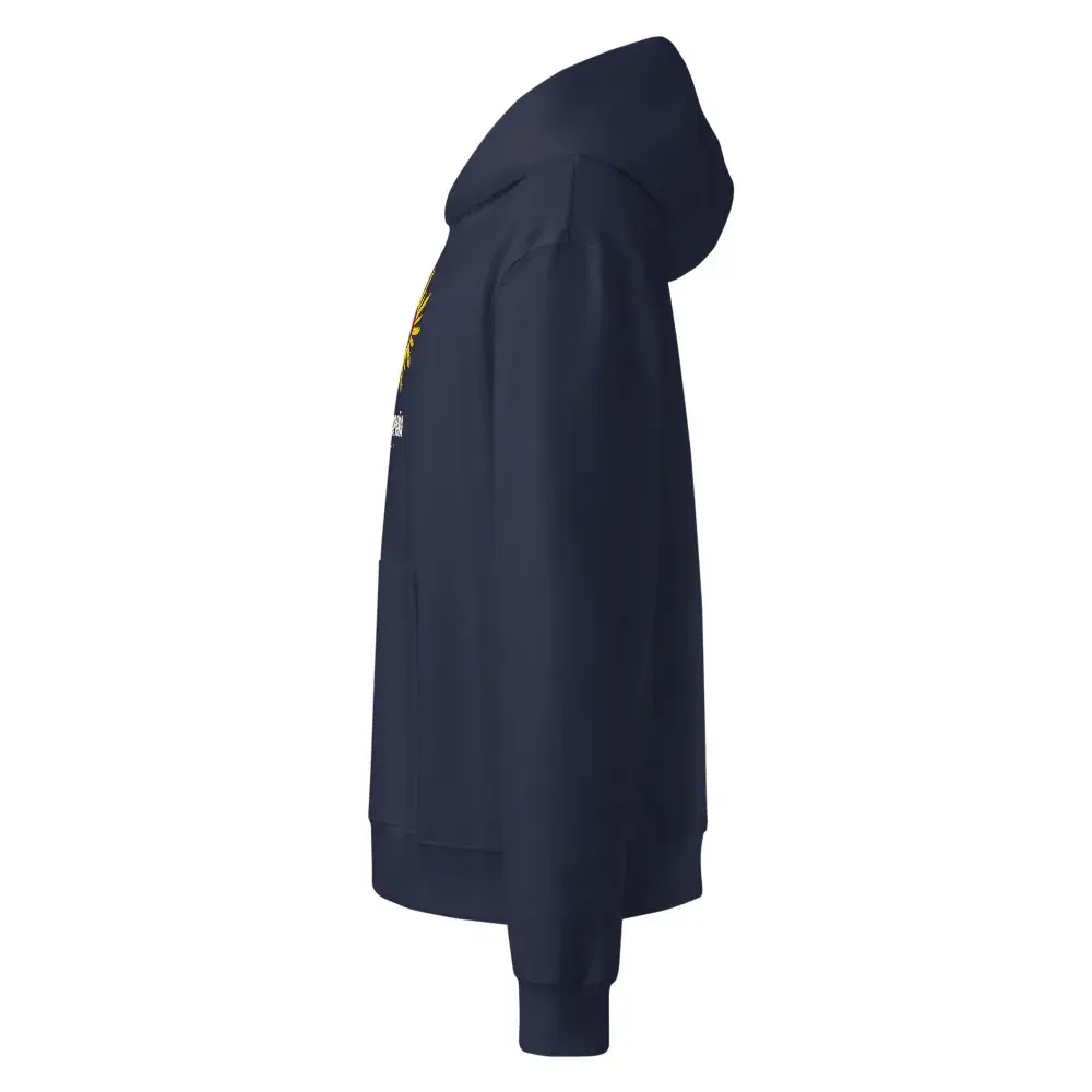 Sol a Brocha — Sudadera oversize con capucha — Navy — Left