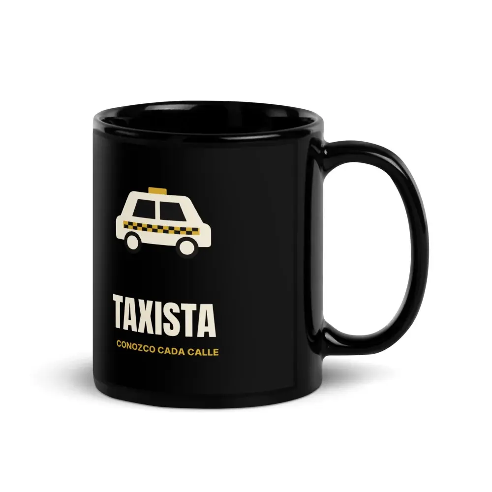 Taxista Minimal — Taza — Black — Handle on Right