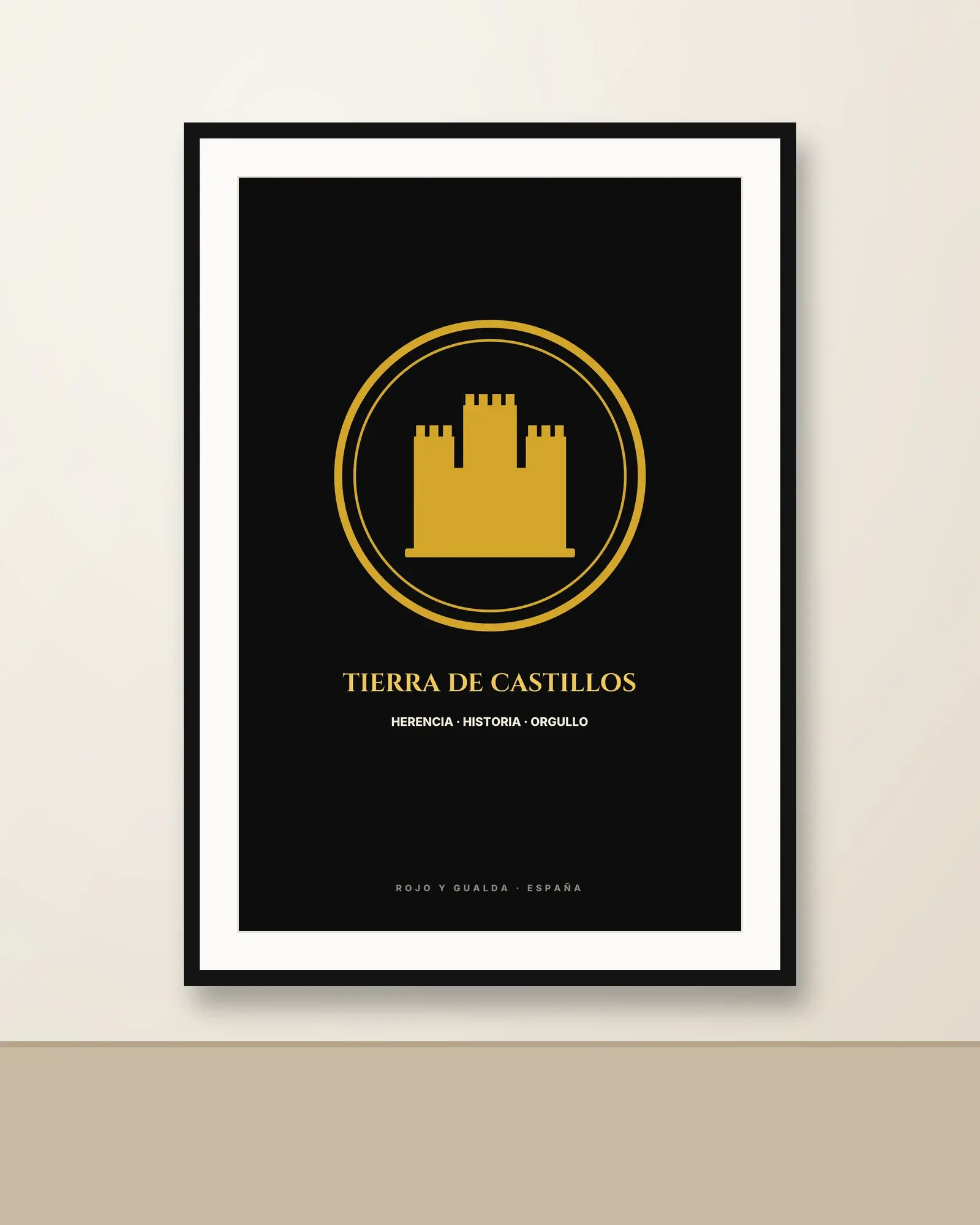Tierra de Castillos — Lámina enmarcada — Black
