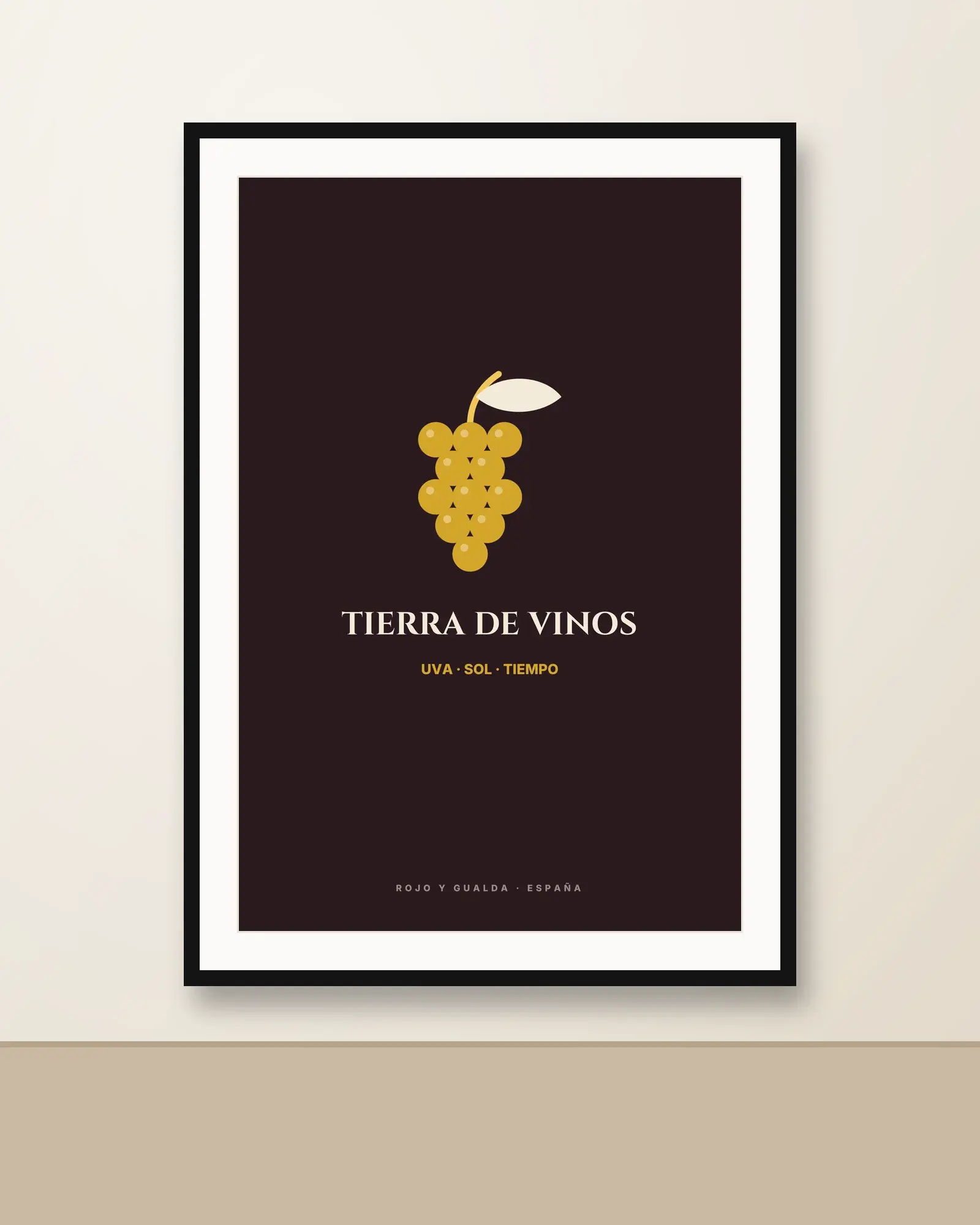 Tierra de Vinos — Lámina enmarcada — Black
