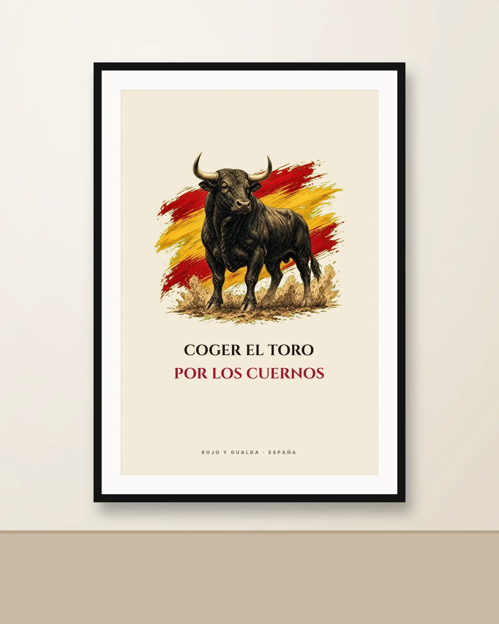 Toro Bravo · Frase — Lámina enmarcada — Black