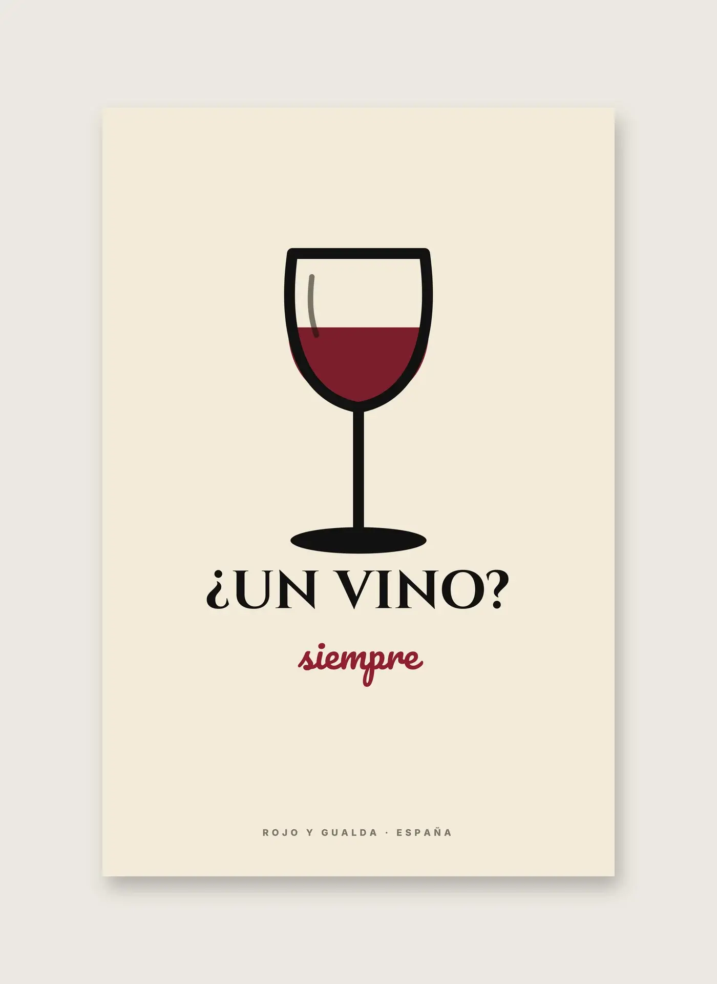 ¿Un Vino? — Lámina enmarcada — detalle