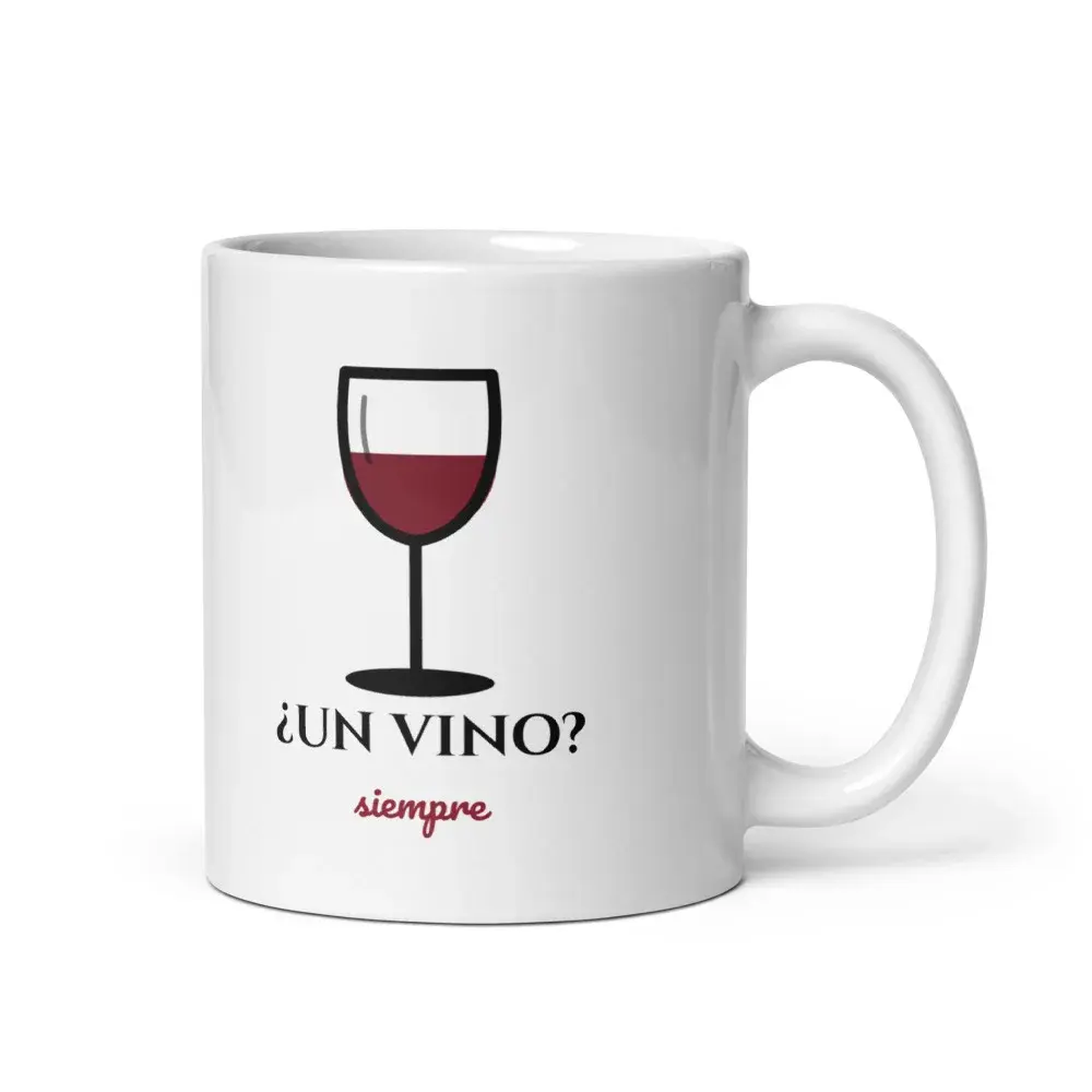 ¿Un Vino? — Taza — White