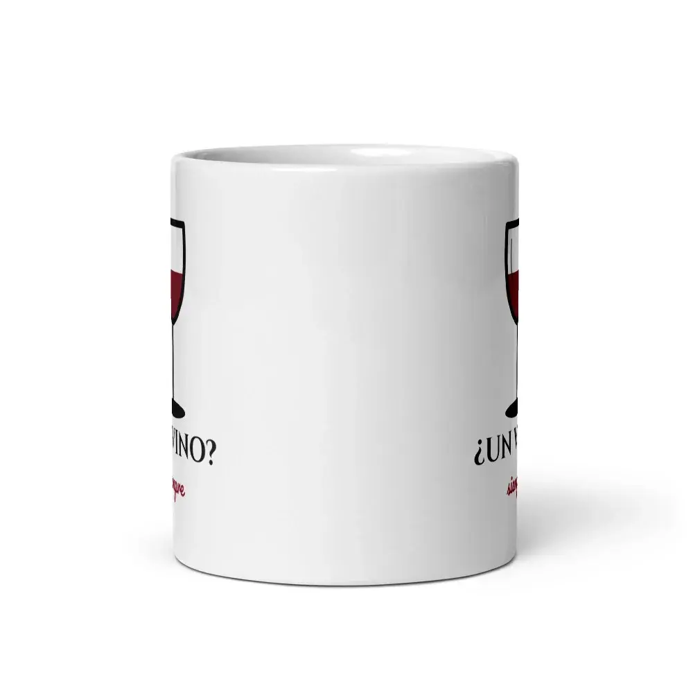 ¿Un Vino? — Taza — White — Front view
