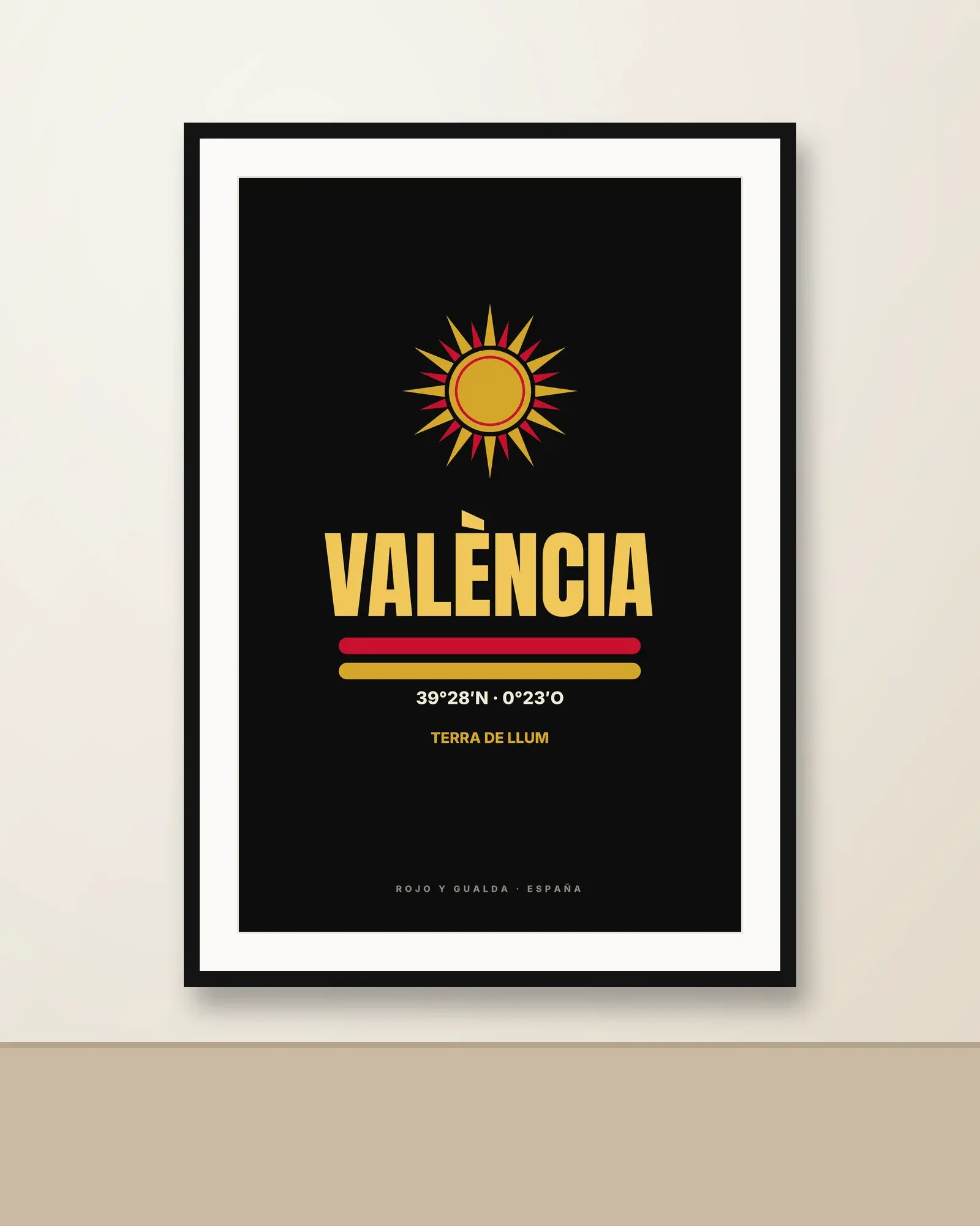 València — Lámina enmarcada — Black