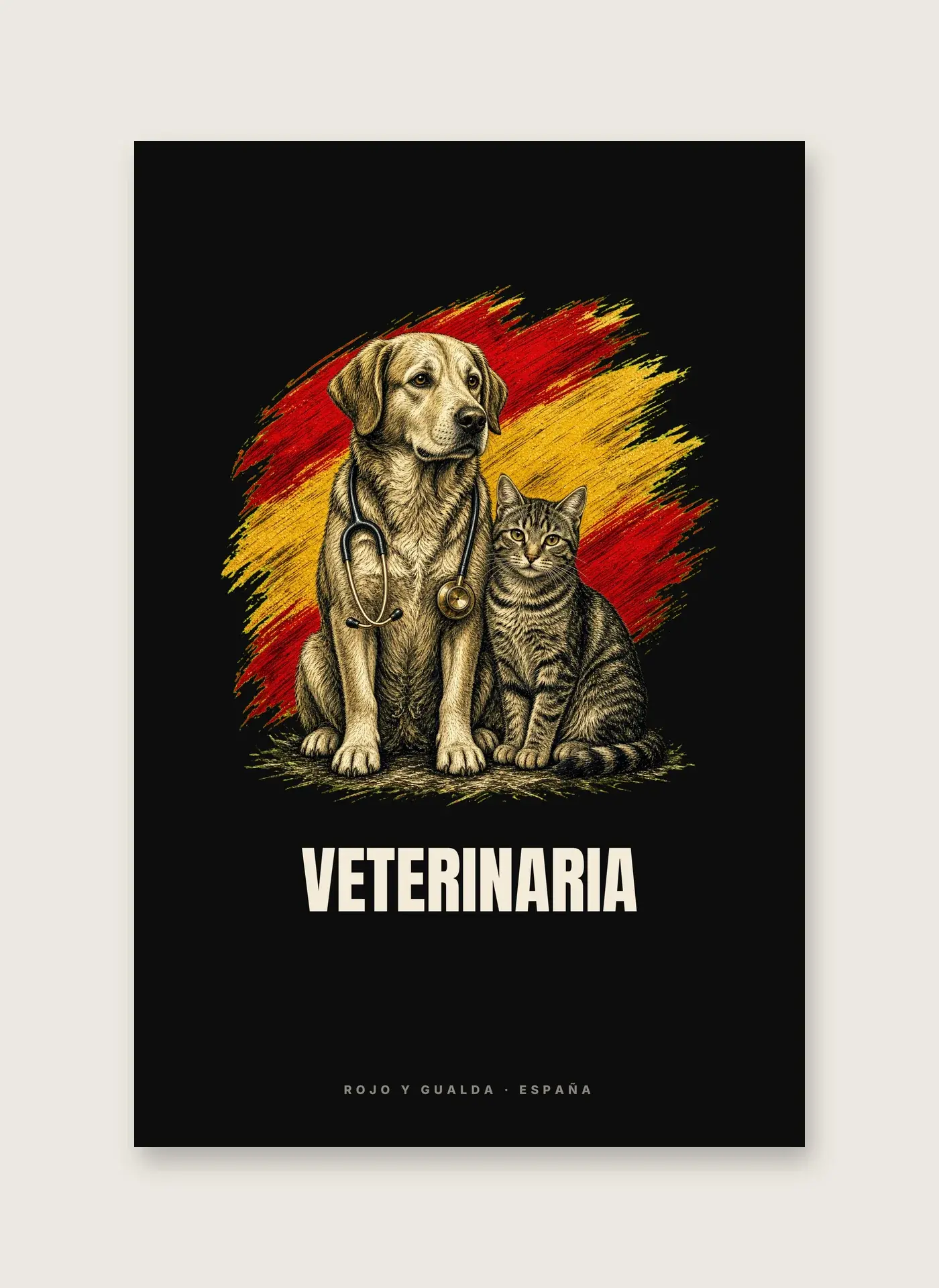 Veterinaria · Arte — Lámina enmarcada — detalle