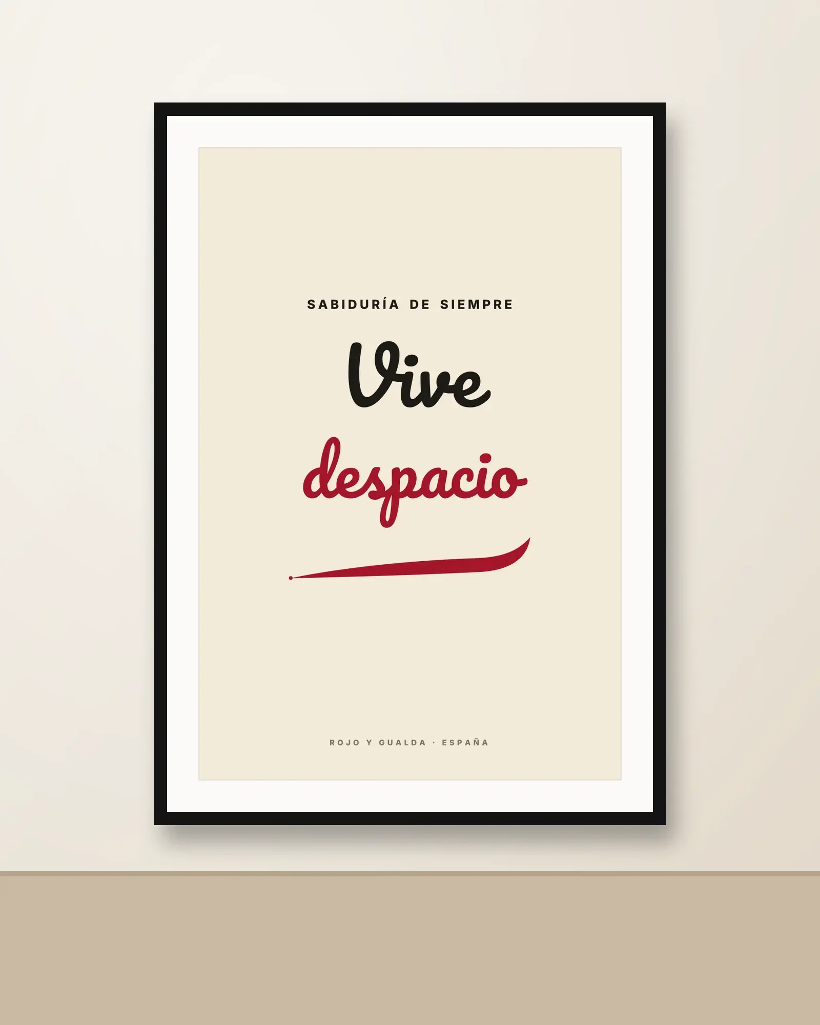 «Vive despacio» — Lámina enmarcada