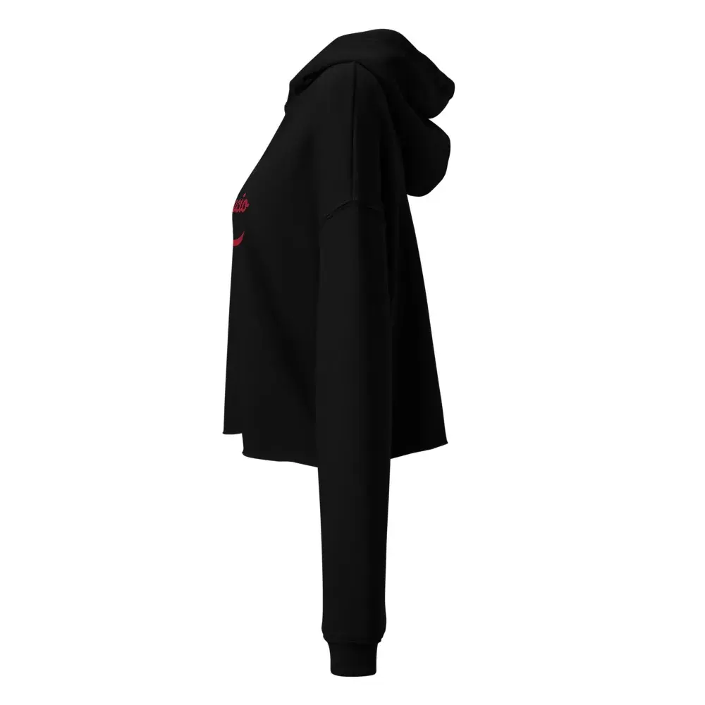 «Vive despacio» — Sudadera corta de mujer — Black — Left